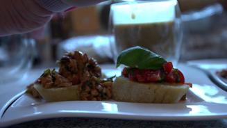 Pilz- und Tomaten-Bruschetta 