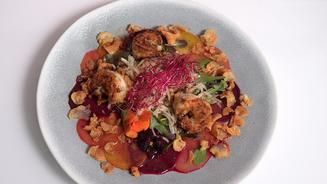 Beete Carpaccio mit Topinambur Chips