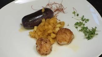 Gebratene französische Blutwurst