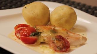 Mozzarella-Hähnchen mit Klößen