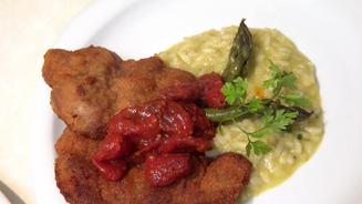  Schwein mit Spargelrisotto