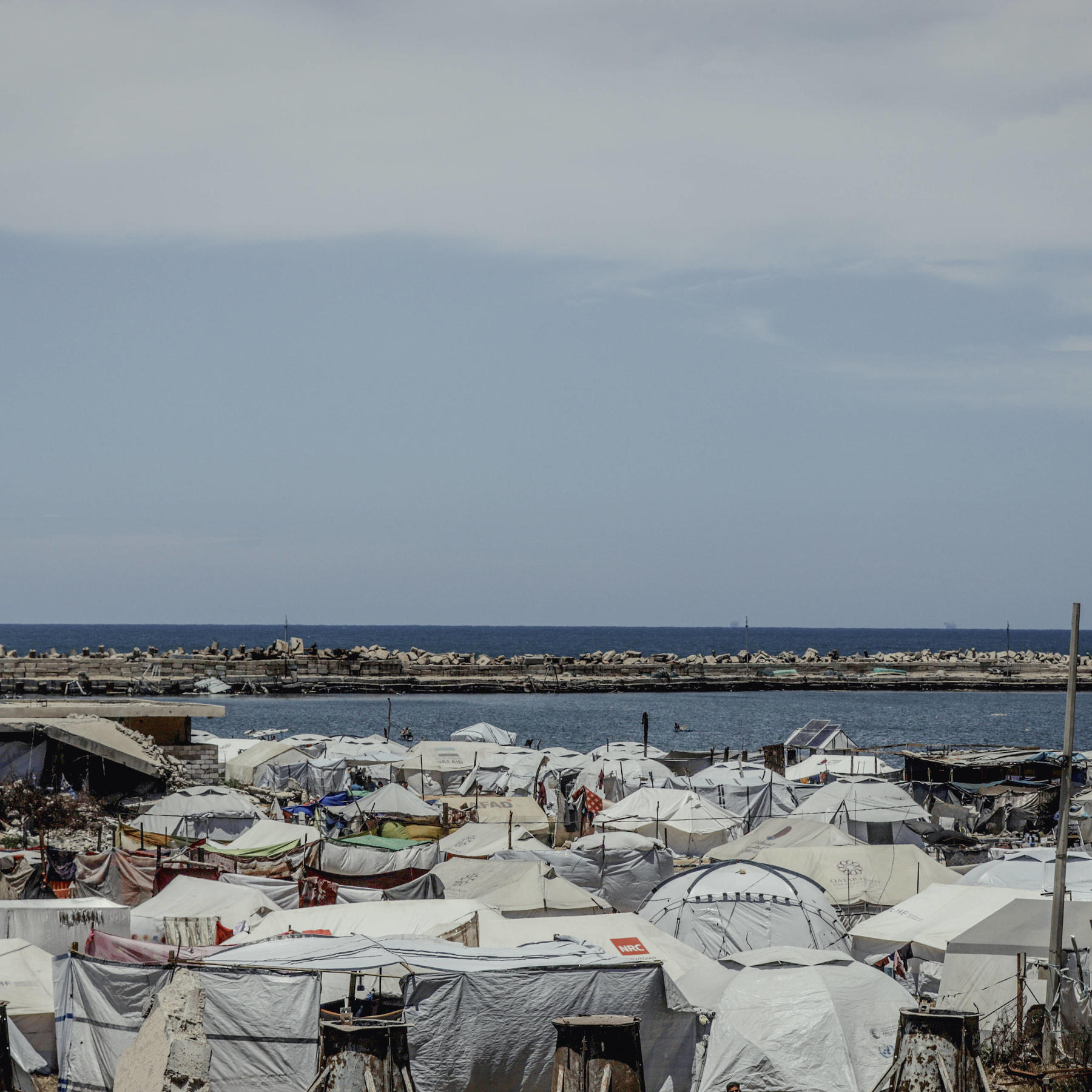 Gaza Seaport Becomes Displacement Shelter Gaza Seaport Becomes Displacement Shelter