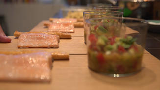 Lachs aus dem heißen Rauch