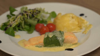 Lachscannelloni mit Kartoffelgratin