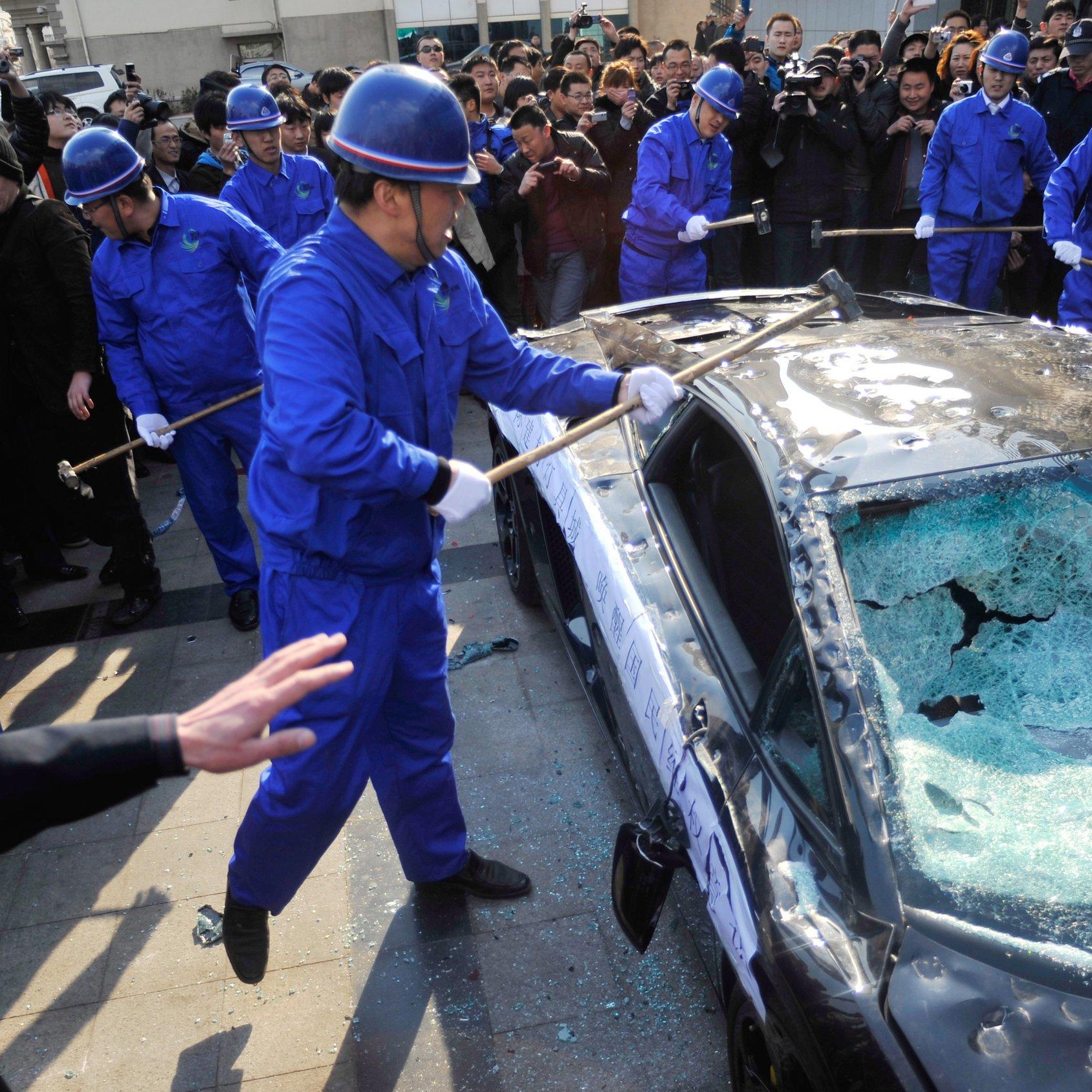 Lamborghini destroyed to mark World Consumer Rights Day Lamborghini destroyed to mark World Consumer Rights Day