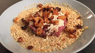 Kalbstatar unter Austernsoße