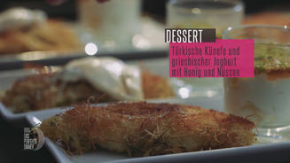 Künefe an griechischem Joghurt