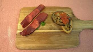 Bresola mit Ziegen und Schafskäse
