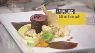 Kalbsfilet an Blumenkohl und Kalbsjus