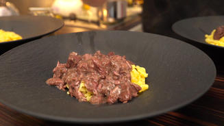 Lammragout mit selbstgemachten Spätzle