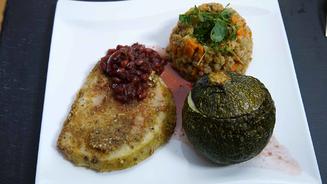 Knollensteak an wilden Beeren