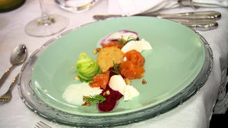 Bachsaibling mit Parmesanmousse