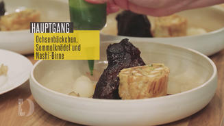 Ochsenbacken in dunkler Rotwein-Jus