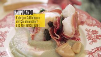 Saltimbocca vom Kabeljau mit Spinat