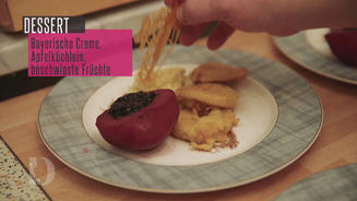 Bayerisch Creme mit Apfelküchle