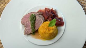 Schweinelende mit Kartoffelstampf