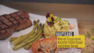 Dry Aged Steak mit Flusskrebsen