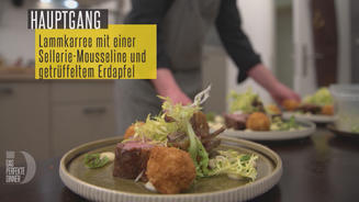 Rosa gebratenes Lammkarree