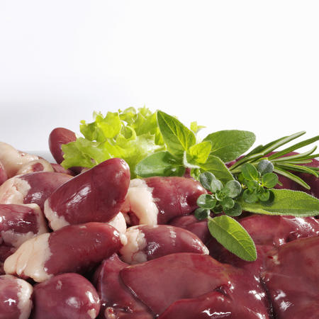Fresh chicken hearts and chicken livers Fresh chicken hearts and chicken livers