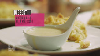 Apple Crumble mit Vanillesoße