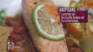 Lachsfilet auf Ratatouillebett