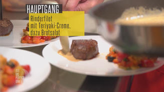 Rinderfilets, Teriyaki Sauce und Brots