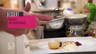 Nusseis und Apfelkuchen