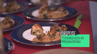 Pfifferling-Risotto mit Hähnchen