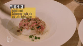 Kabeljau mit Ochsenmaulvinaigrette 