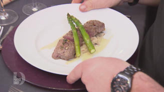 Lammlachse auf Weißweinrisotto