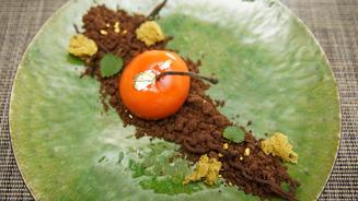 Mango-Maracuja-Gelee mit Mirror-Glace