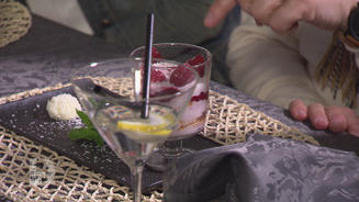 Himbeercreme mit Kokospraline