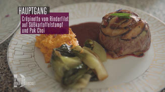 Crêpinette vom Rinderfilet mit Rotwein