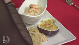 Blumenkohlmousseline mit Garnelen