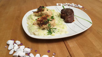 Spatzeklöß mit Lauchsoße