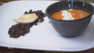 Linsen Kalamar Bisque