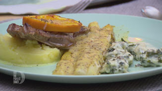 Lammkotelett, dazu Spargel 