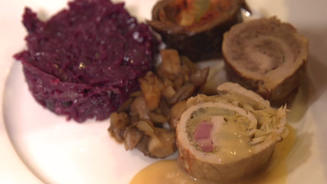 Dreierlei Rouladen mit Rotkohl
