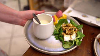 Suppe, Brot, Käse, Herz