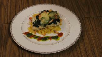 Überbackenes Kabeljaufilet