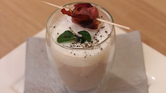 Maronen-Cappuccino mit Brunnenkresse