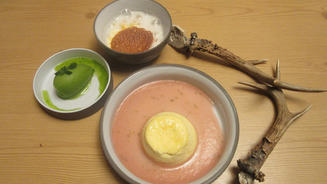 Topfensoufflé / Pfirsich / Limone 