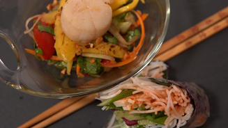 Grüner Thai Papaya Salat mit Mango 
