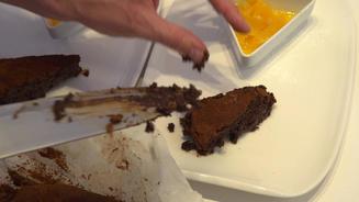 Fondant au chocolat mit Ingwerorangen