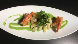 Salat von gebratenem Spargel