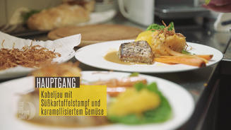 Kabeljau auf Orangen-Honigsoße