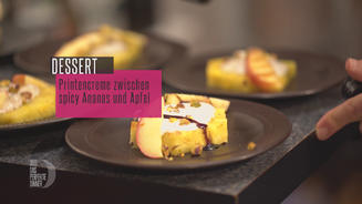 Printencreme auf gegrillter Ananas