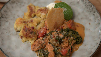 Parmesan-Hähnchen mit Kartoffeltaler