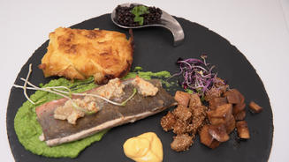 Saibling mit Marzipankruste