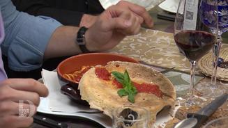 Pasta-Fusion mit Pizzadeckel